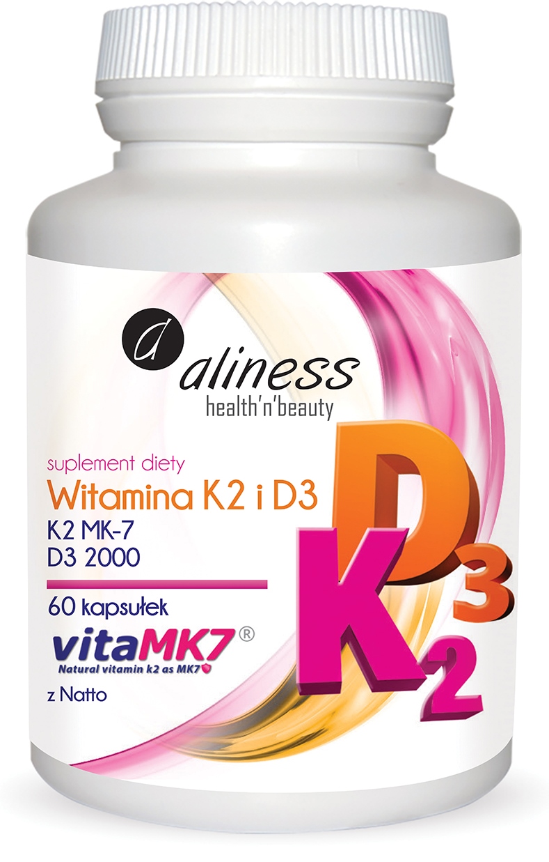 Aliness Witamina K2 MK-7 100 µg z Natto + D3 60 kapsułek