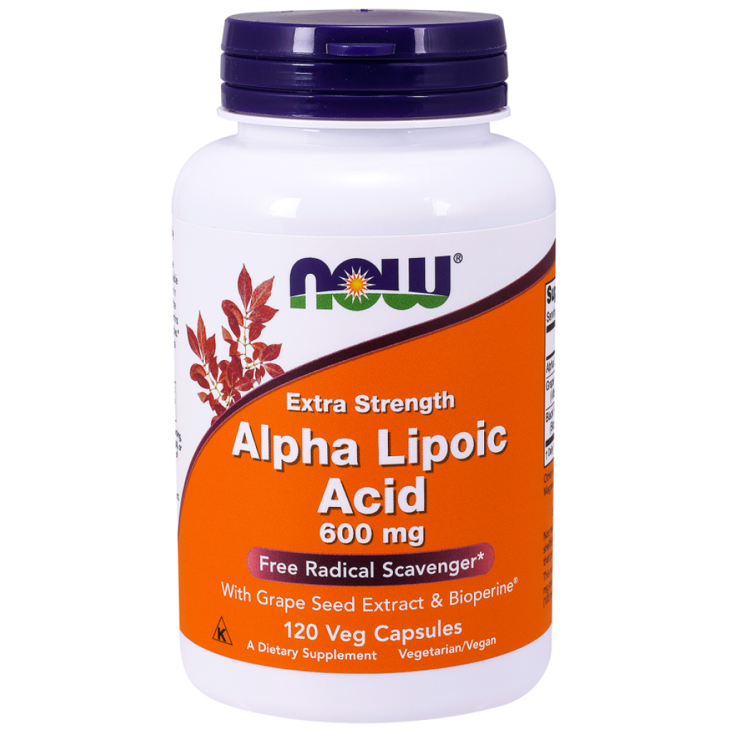 Alpha Lipoic Acid with Grape Seed Extract & Bioperine, 600mg - 120 vcaps NOWFOODS