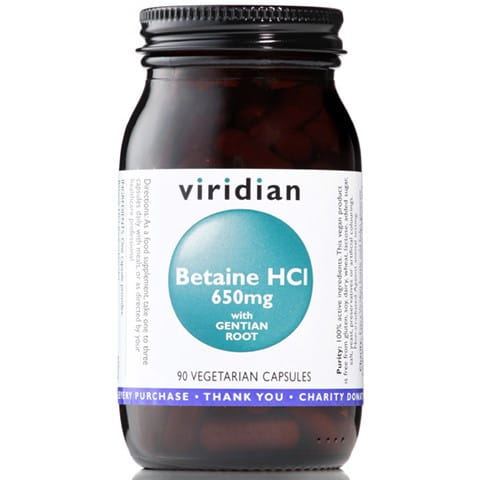 Betaina HCL z Goryczką 90kp Viridian