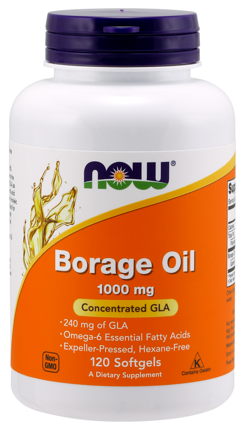 Borage Oil 1050 mg - 240 mg GLA - 120 kapsułek Nowfoods