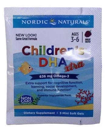 Children\'s DHA Xtra, 636mg Berry Punch - 3 softgels (1 serving) Nordic Naturals