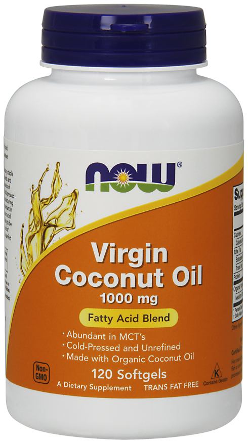 Coconut oil OLEJ z KOKOSA 100mg 120kaps Nowfoods