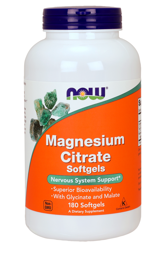 Cytrynian magnezu 133mg - 180 kaps 3 formy Nowfoods