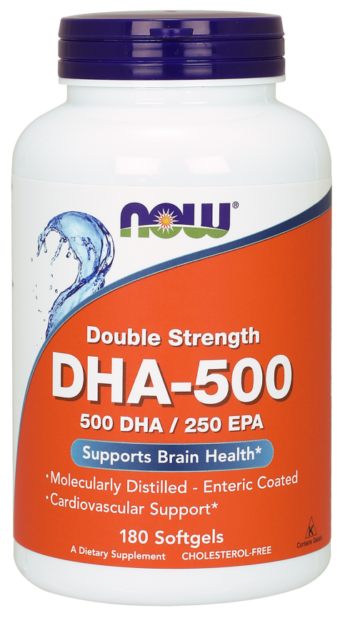 DHA 500 mg – 180 kaps Nowfoods