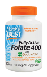 Fully Active Folate 400 with Quatrefolic, 400mcg - 90 vcaps DrBest