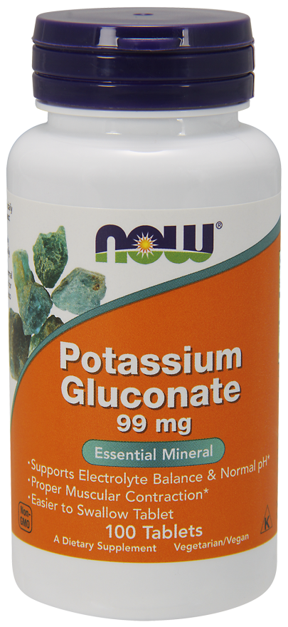Glukonian potasu 99 mg - 100t veg Nowfoods