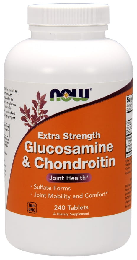Glukozamina i chondroityna Extra Strength - 240 tablets Nowfoods