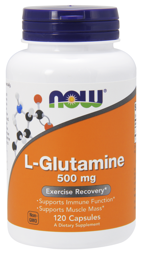L-Glutamina 500 mg - 120 Veg Kaps NowFoods
