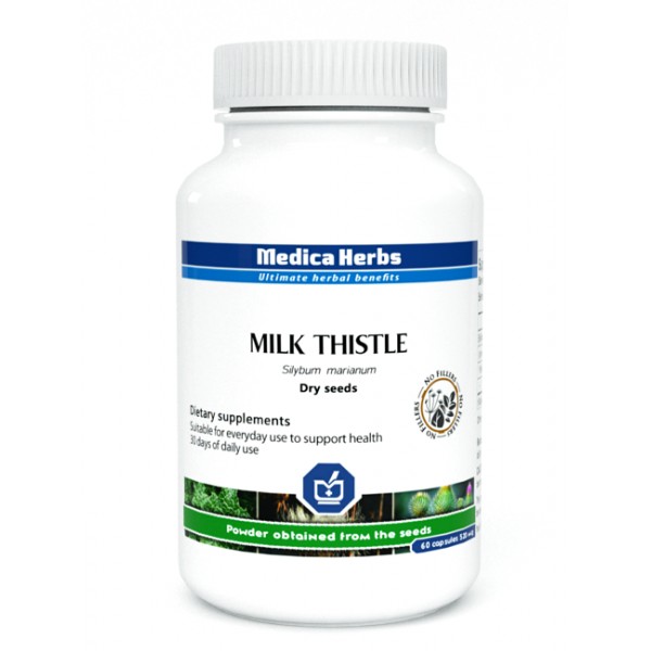 Milk Thistle (Silybum marianum)  60 kapsułek (520 mg) Medicaherbs