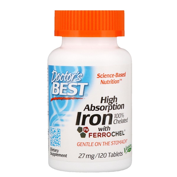 High Absorption Iron, 27mg - 120 tablets DrBest