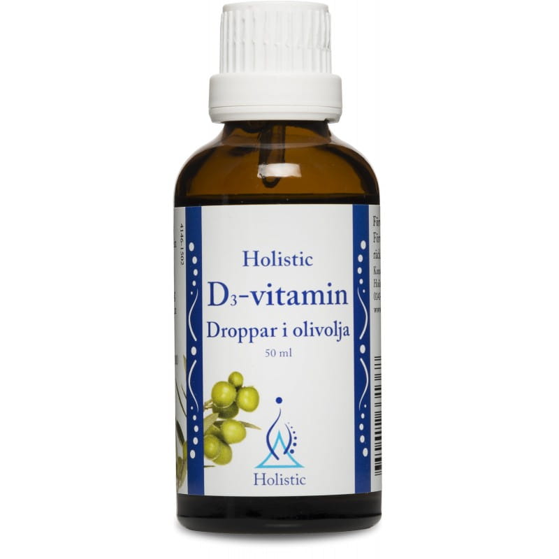 Holistic D-vitamin droppar i olja (eko oliwa z oliwek, 500 IU/12,5 μg-kropla)