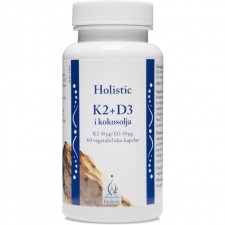 Holistic  K2+D-vitamin i olja (eko olej kokosowy,cholekalcyferol, menachinon-7)