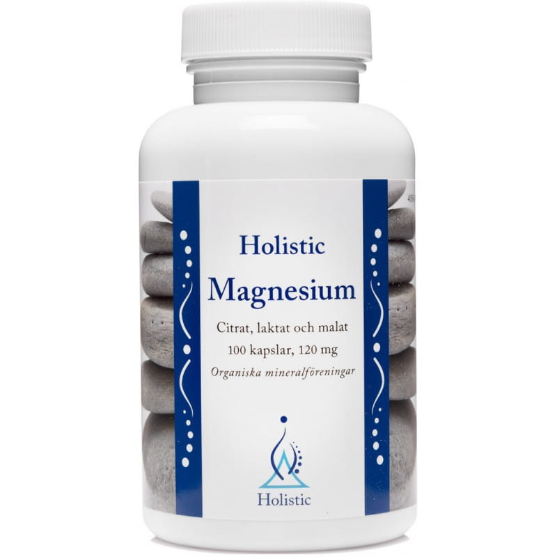 Holistic Magnesium 120mg (organiczny magnez: jabłczan, cytrynian, mleczan)