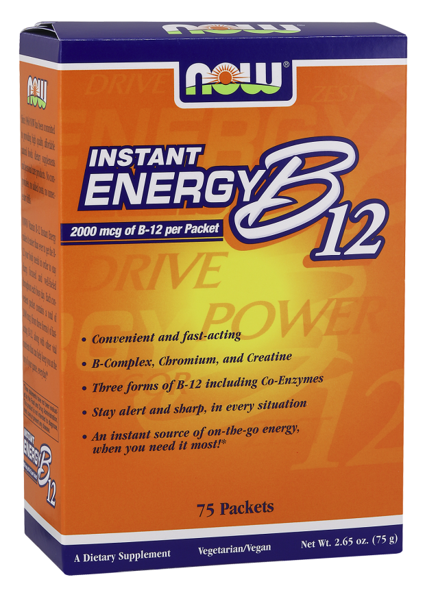 Instant Energy B-12 (2,000 mcg of B-12 w dawce ) - 75 s Nowfoods