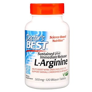 L-Arginine - Sustained + Immediate Release, 500mg - 120 tablets DrBest