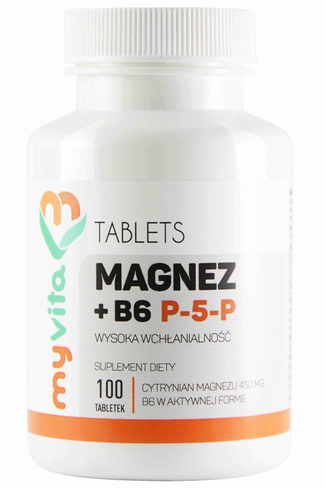 Magnez + B6 P5P (cytrynian magnezu) – 100 tabl. Myvita