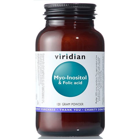Myo-inozytol z kwasem foliowym 120g Suplement diety Viridian