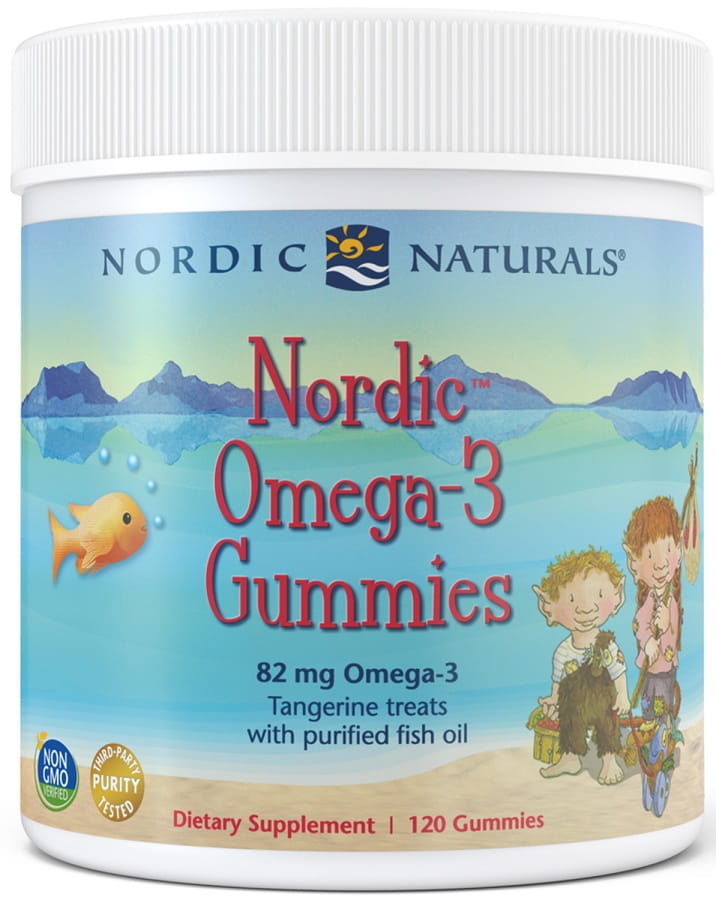 Nordic Omega-3 Gummies, 82mg Tangerine Treats - 120 gummies Nordic Naturals