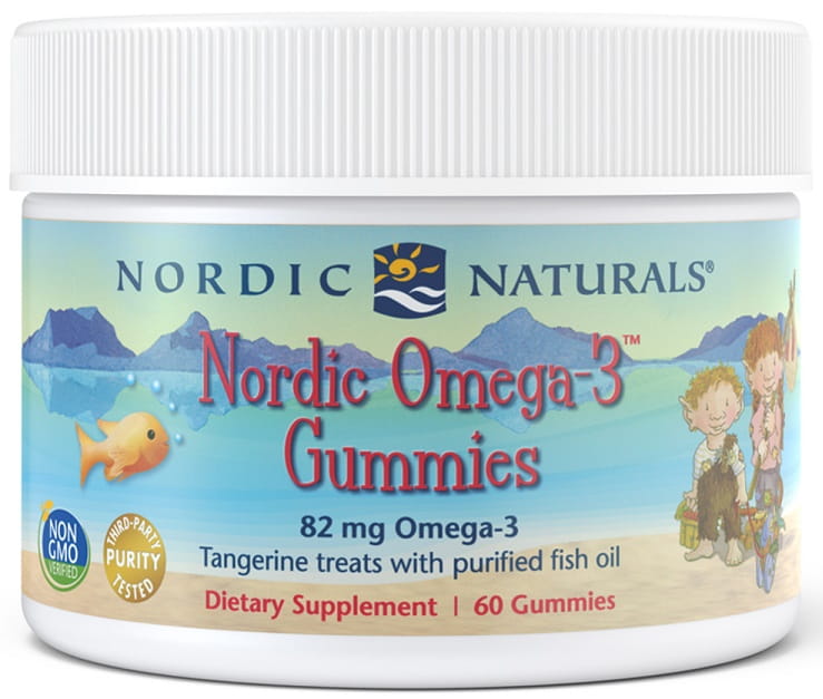 Nordic Omega-3 Gummies, 82mg Tangerine Treats - 60 gummies Nordic Naturals