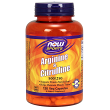 Arginina + Cytrulina 120kaps Nowfoods