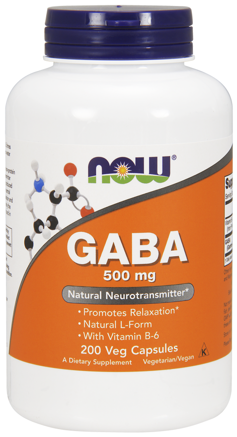 GABA 500 mg + B-6 - 200 Veg kaps Nowfoods
