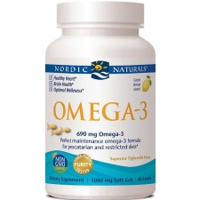 Omega-3, 690mg Lemon (Fish Gelatin) - 60 fish gels Nordic Naturals