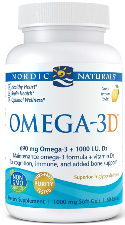 Omega-3D, 690mg Lemon - 60 softgels Nordic Naturals