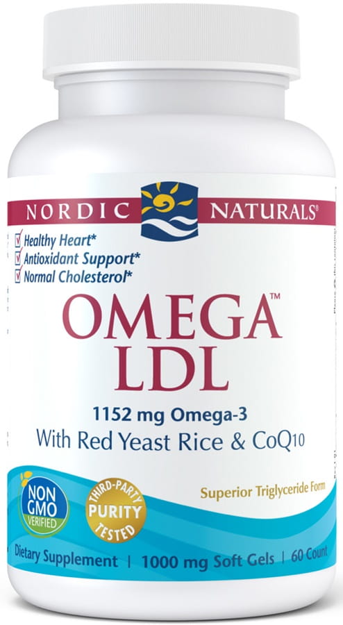 Omega LDL with Red Yeast Rice and CoQ10, 1152mg - 60 softgels Nordic Naturals