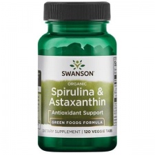 Spirulina i Astaksantyna, organiczna - 120 veggie tabs Swanson